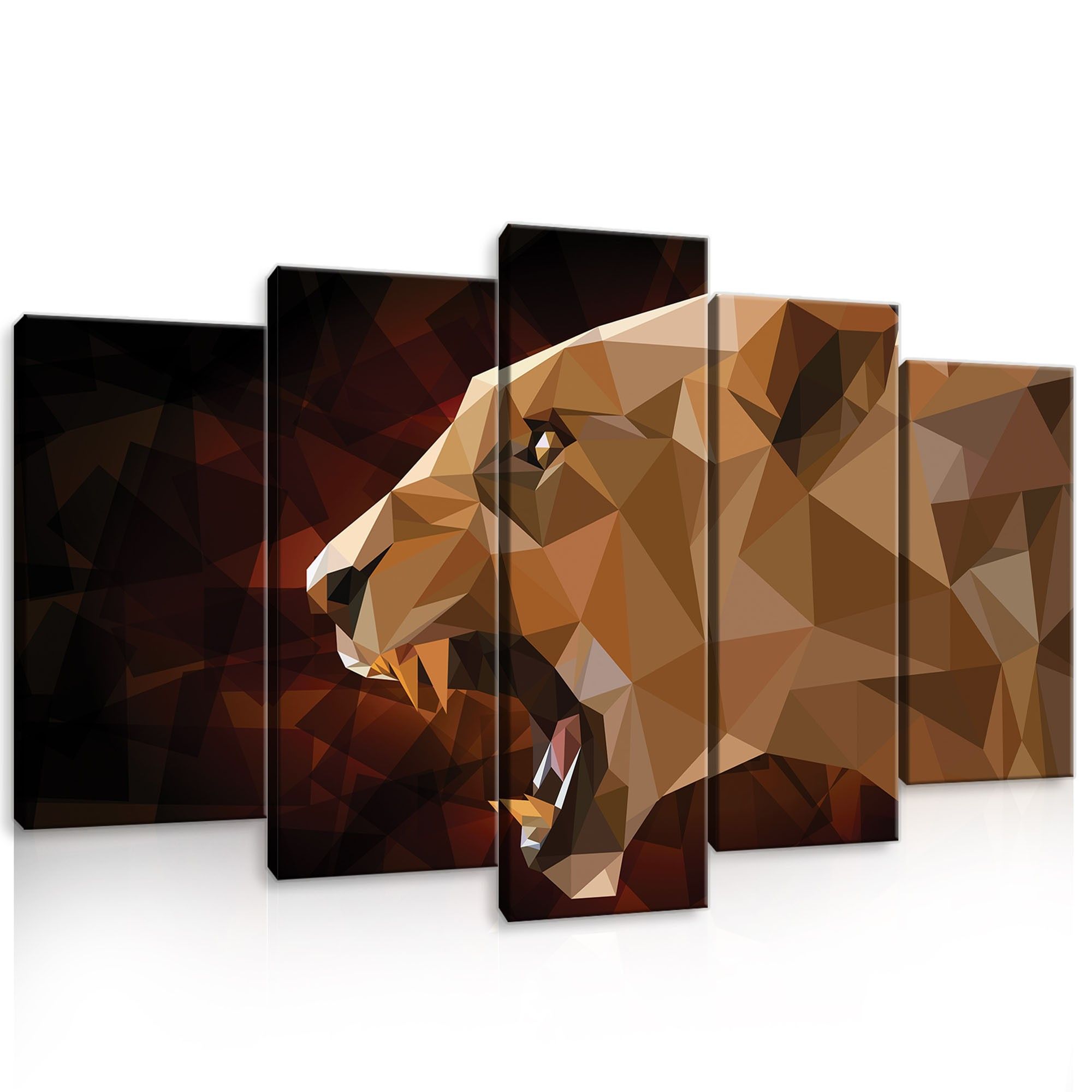 Obraz 100x60 Lev geometrické zvíře abstrakce síla příroda divoké umění