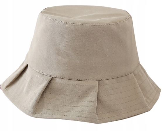 KAPELUSZ RYBACKI BUCKET HAT BEŻOWY CZAPKA FALBANKA