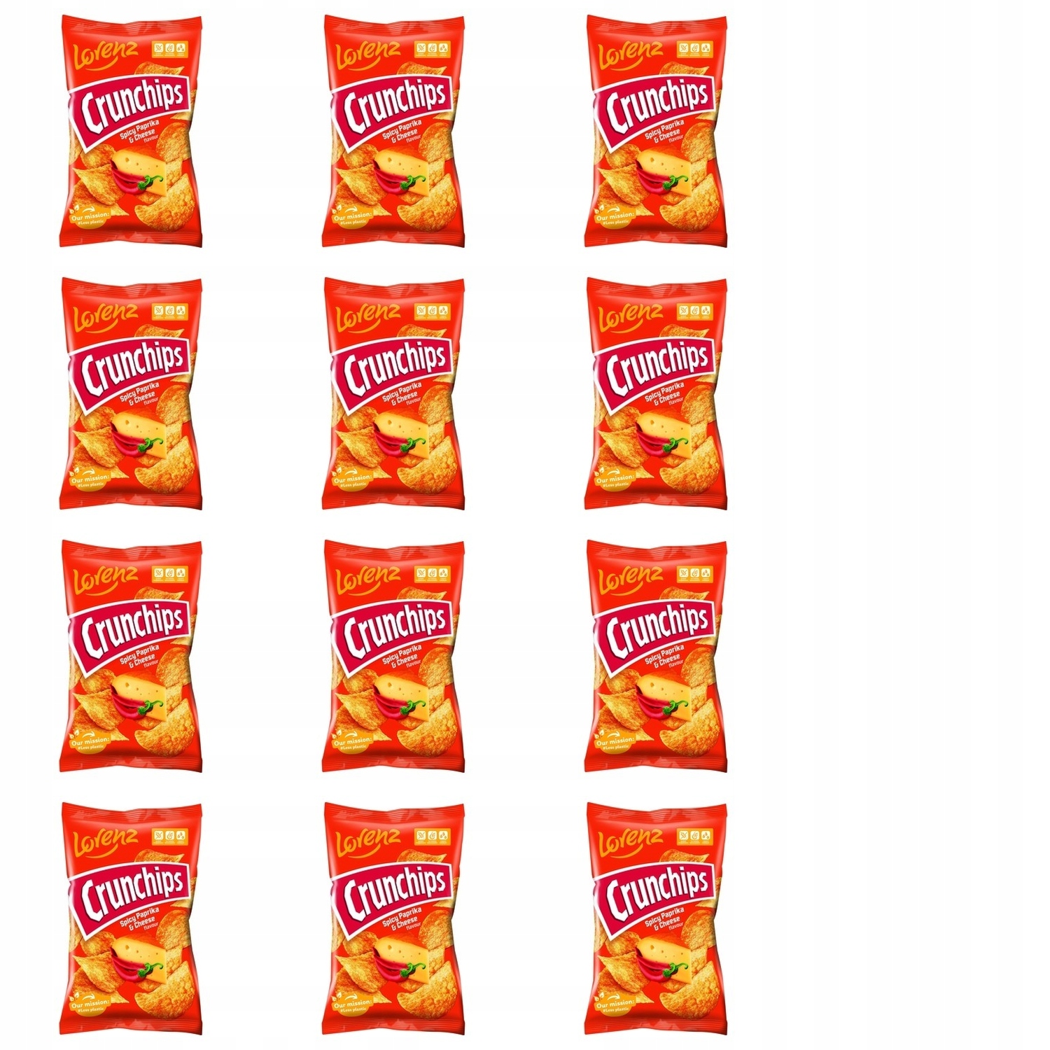 12x 130g Crunchips spicy paprika & cheese chipsy Karton