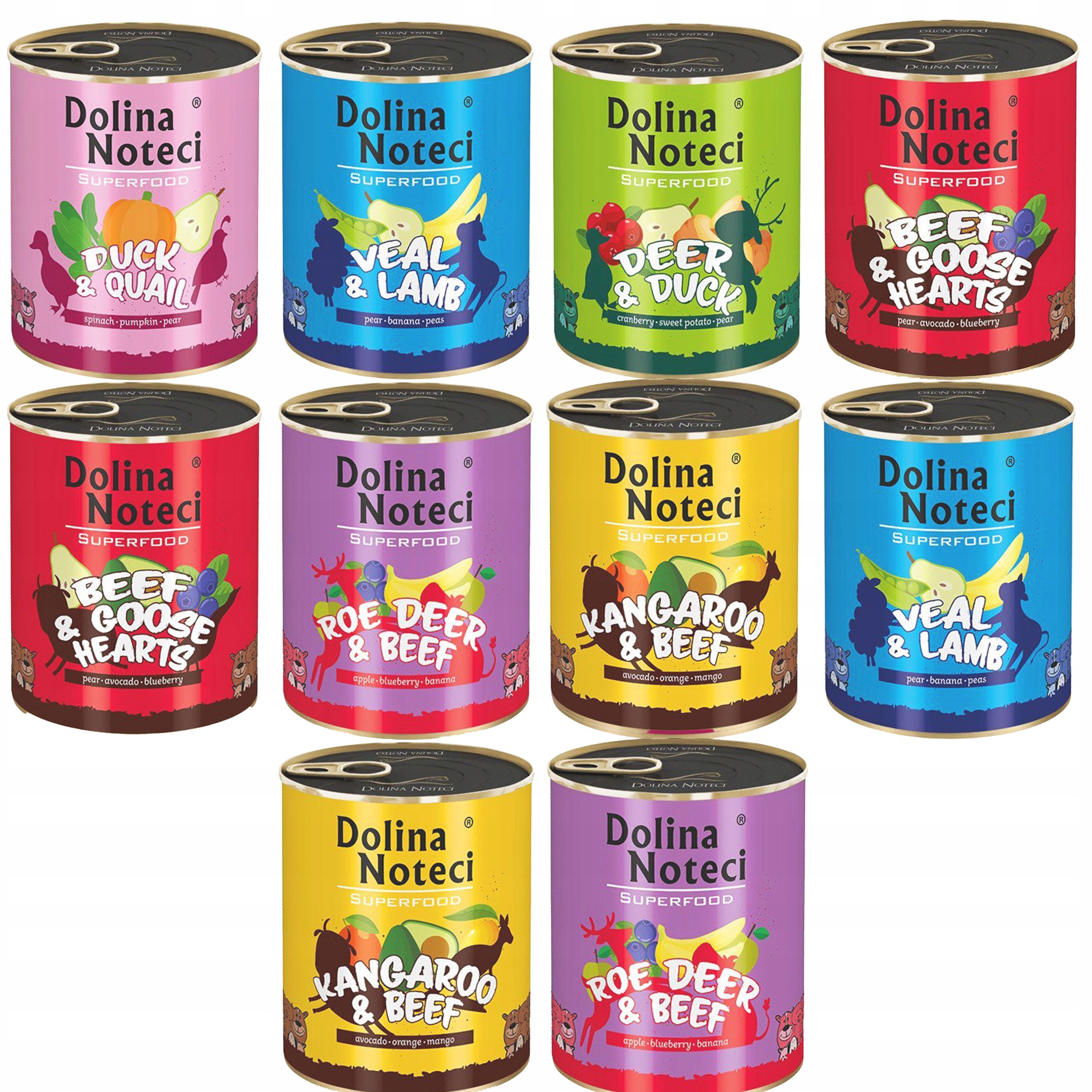 Dolina Noteci Superfood Krmivo mokré pro psa mix chutí 10 x 800 g bez obilovin