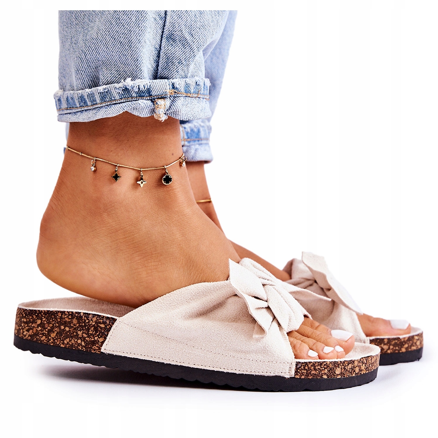 

Klapki Na Korkowej Podeszwie Beżowe Wendy r.38