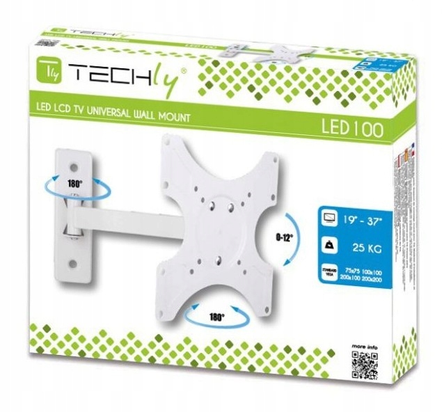 UCHWYT ŚCIENNY TV LED/LCD 19-37" Obrotowy Model 023837