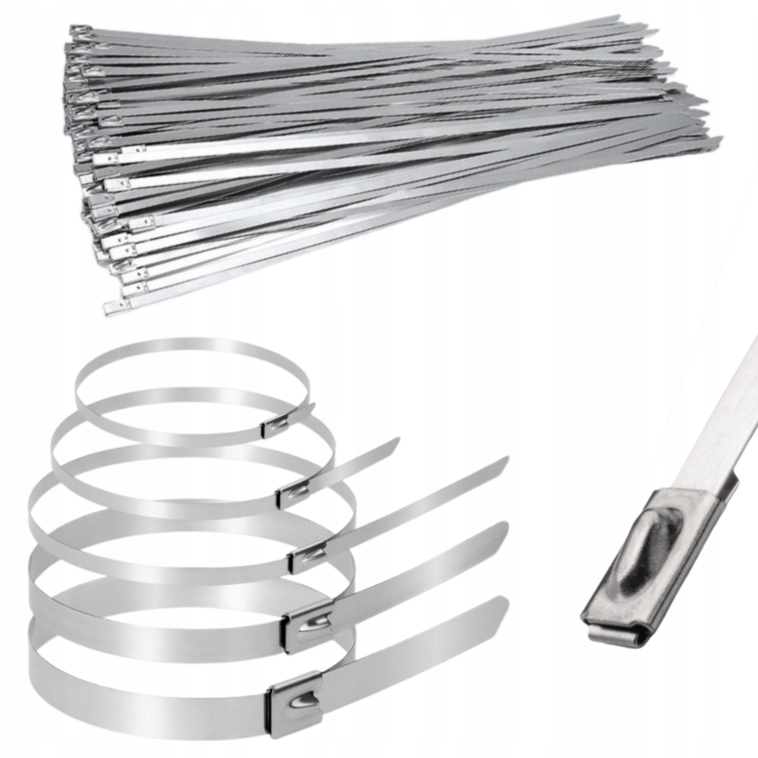 100 sztuk opaski zaciskowe zestaw opasek kablowych ze stali nierdzewnej