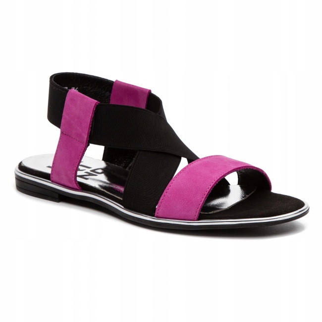 Fuchsiové dámské sandály ploché kožené pohodlné lehké dámské boty Karino 37