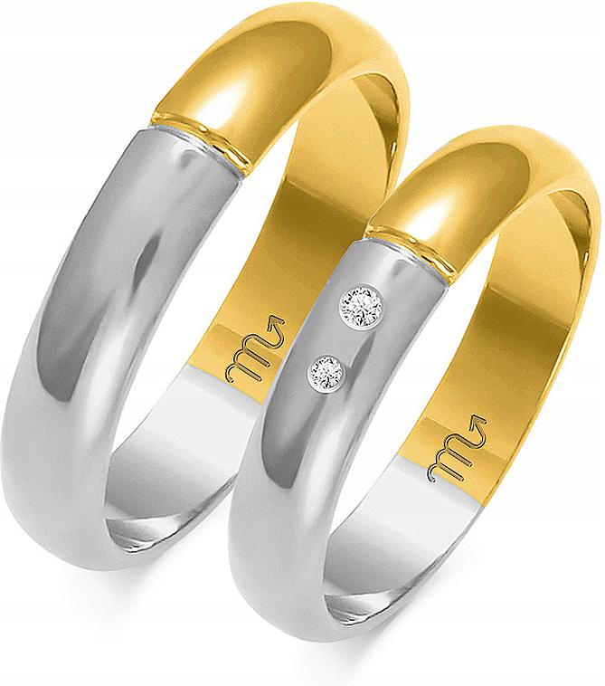Zlaté moderní snubní prsteny pro svatba z roku 585, 35 36 37, exkluzivní kolekce svatba