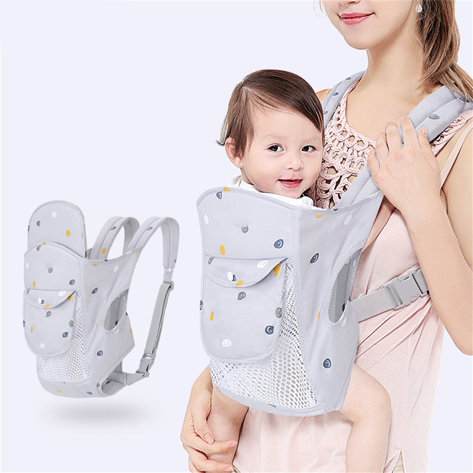 Baby Carrier Thickened Straps Front Back Carrying Balanced Force Avoid Musc Materiał dominujący akryl