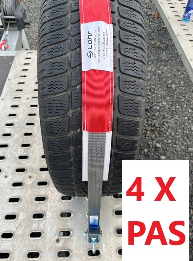 4 pásy Lohr V súlade s normou VDI 2700 Bi 8.1 Tráva 130 cm 3T 2,8 m Tuv Gumové