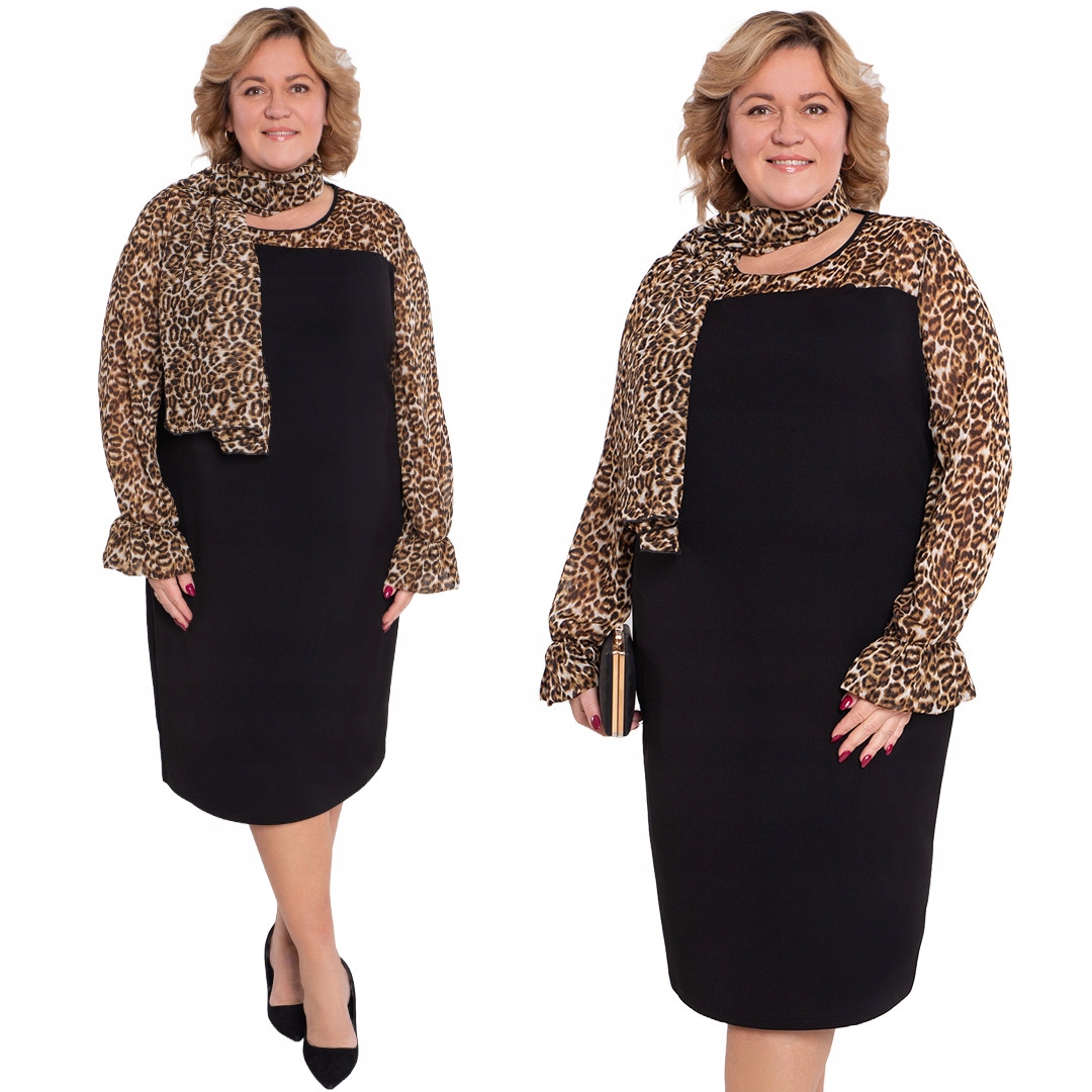 Šifonové šaty s hnědým vzorem 64