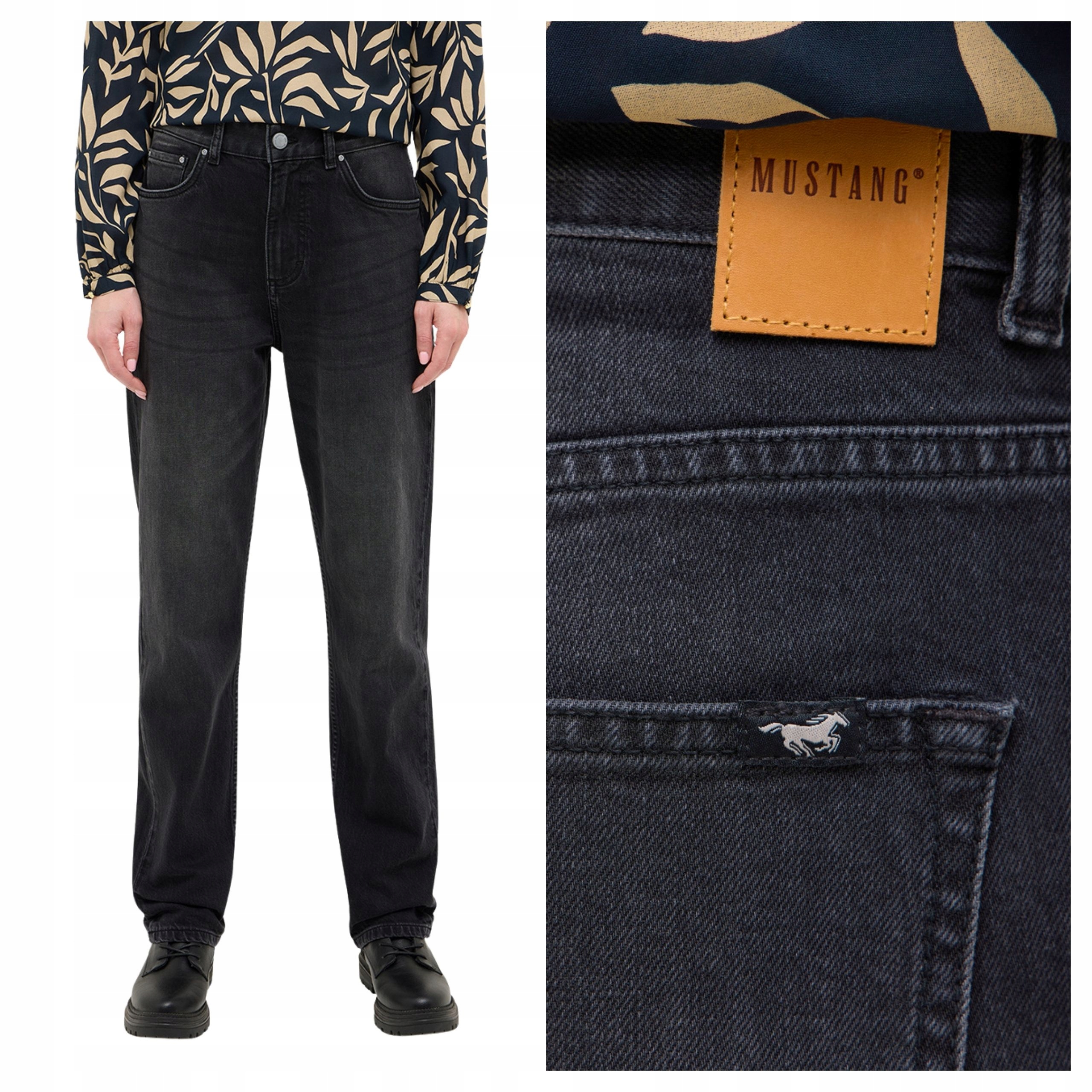 Dámské kalhoty Mustang Brooks Straight Jeans Black Denim Black W28 L30