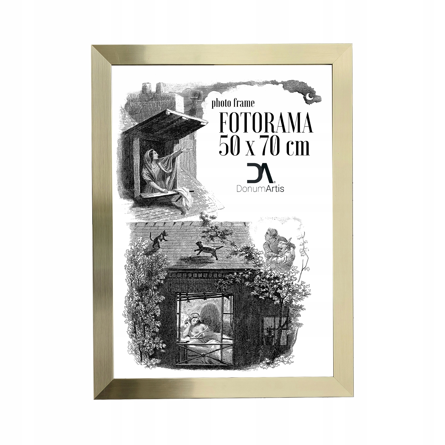 Fotorama Slim zlatá 50x70 svítidlo kartáčovaný vzor