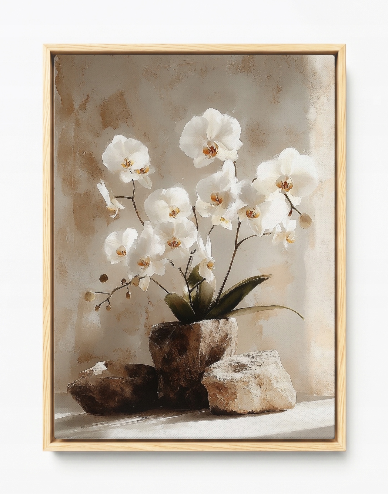 Obraz Rama American Box Dekorácia Kvety Biela Orchidea Orchidea Zen 60x80