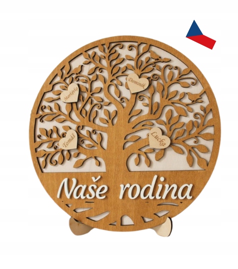 Jh WoodArt Strom života se jmény 1 ks