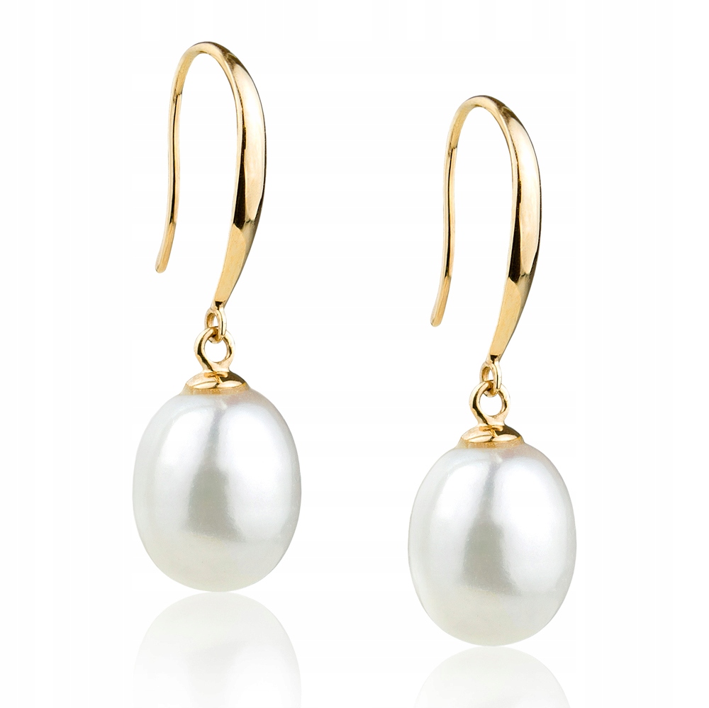 Zlaté Náušnice S Bílými Sladkovodními Perlami
