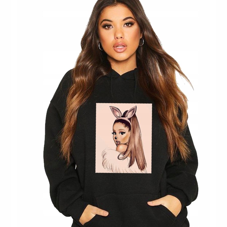 

Czarna Bluza Z Kapturem Kot Ariana Grande S
