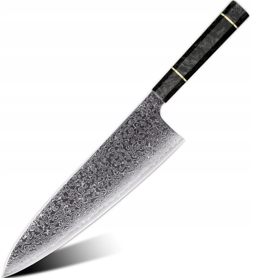 Damaškový kuchynský nôž Tsuriko Big Chef/Čierna KP-37446