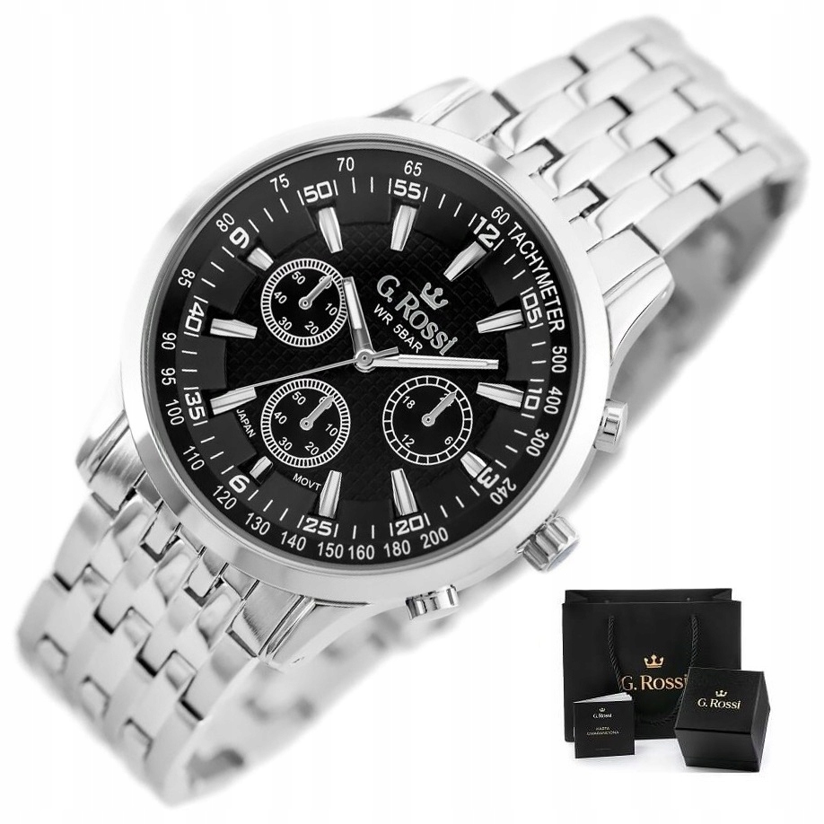 Pánské Hodinky G. Rossi Taylor stříbrný náramek Box Gravírování