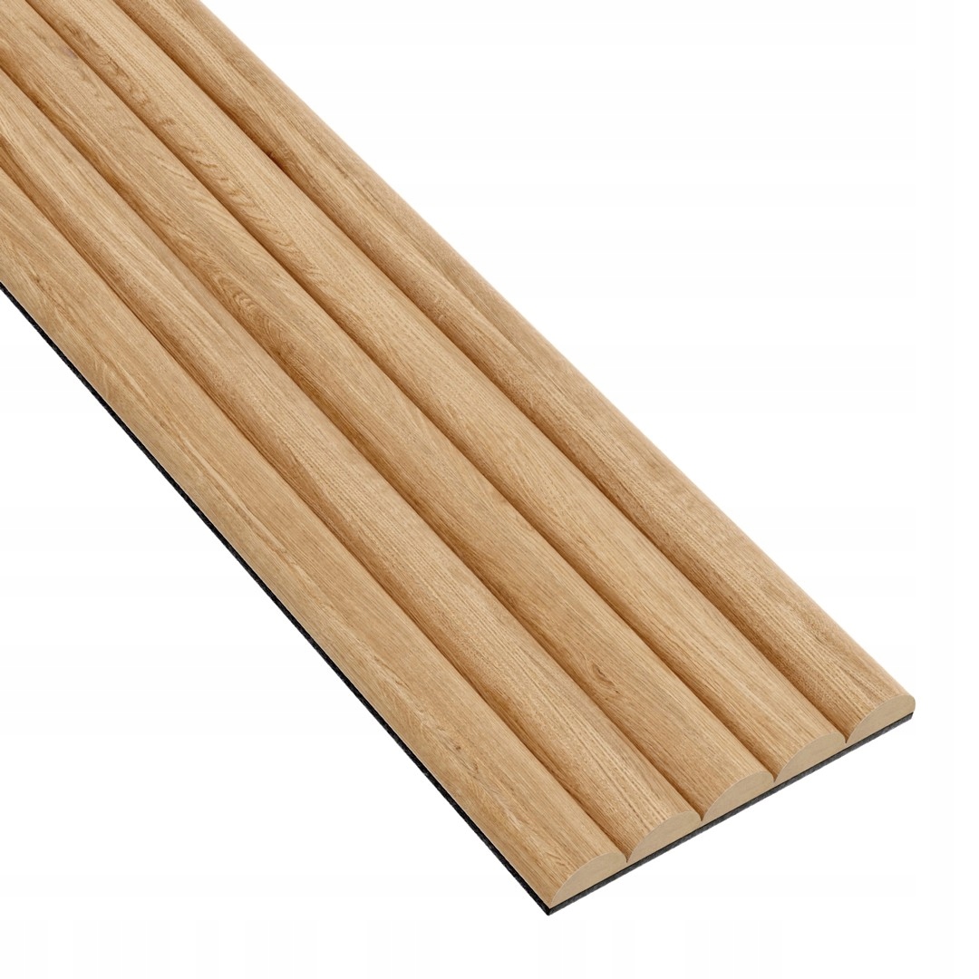 Mdf rýhovaný panel s polovičními válečky na plsti Dub přírodní