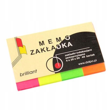 

Zakładki indeksujące notes 4x 20x50 kolorowe 160 k