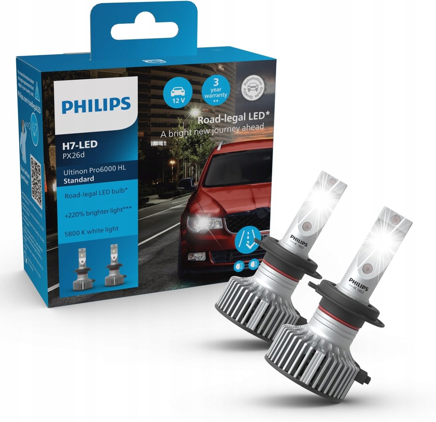 Žiarovka, reflektor Philips 11972U60SX2 H7LED 5800K