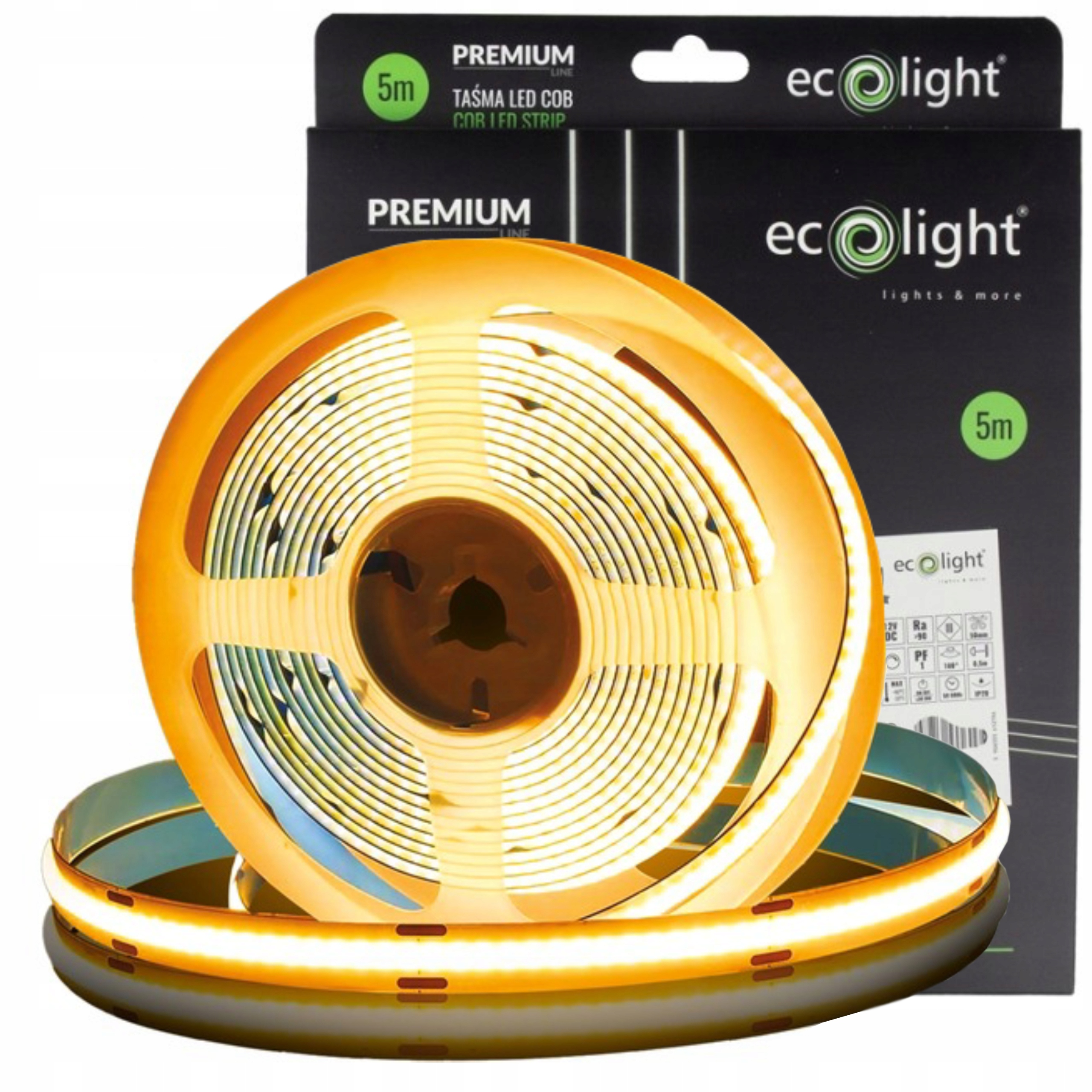 Led Páska Cob Digitální 5M 480LED 9W/M 810LM/M 12V Ecolight Teplá