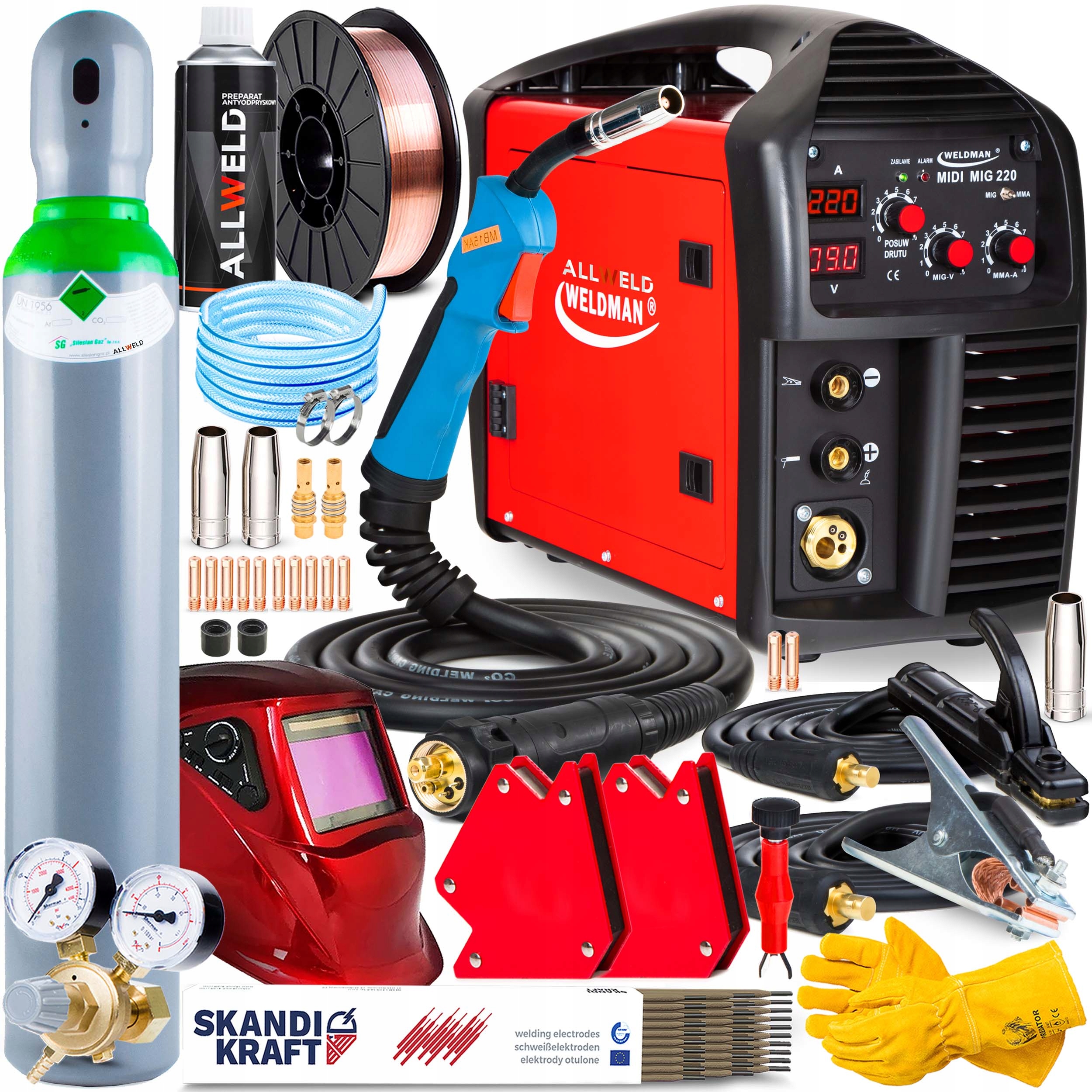 Invertorová Svářečka Weldman MIDI Mig 200 Mma 230V 220A Igbt Aluminium Flux