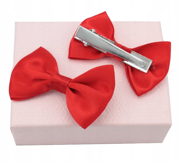 

Klamerka Do Włosów 5,5 CM Czerwona Kokardka Satyna