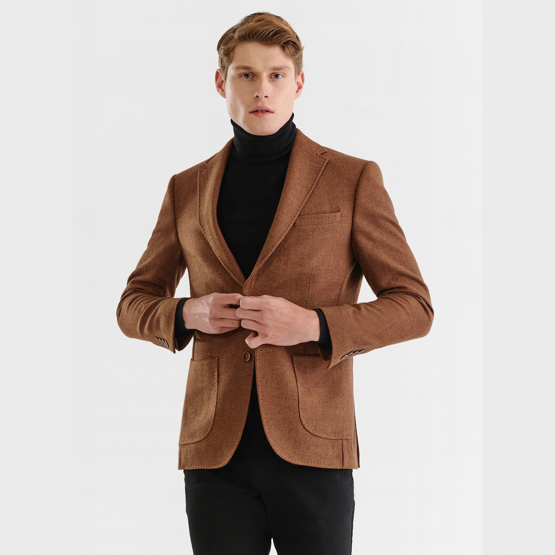 Hnědá ležérní sako s vlnou Pako Lorente vel 62/176