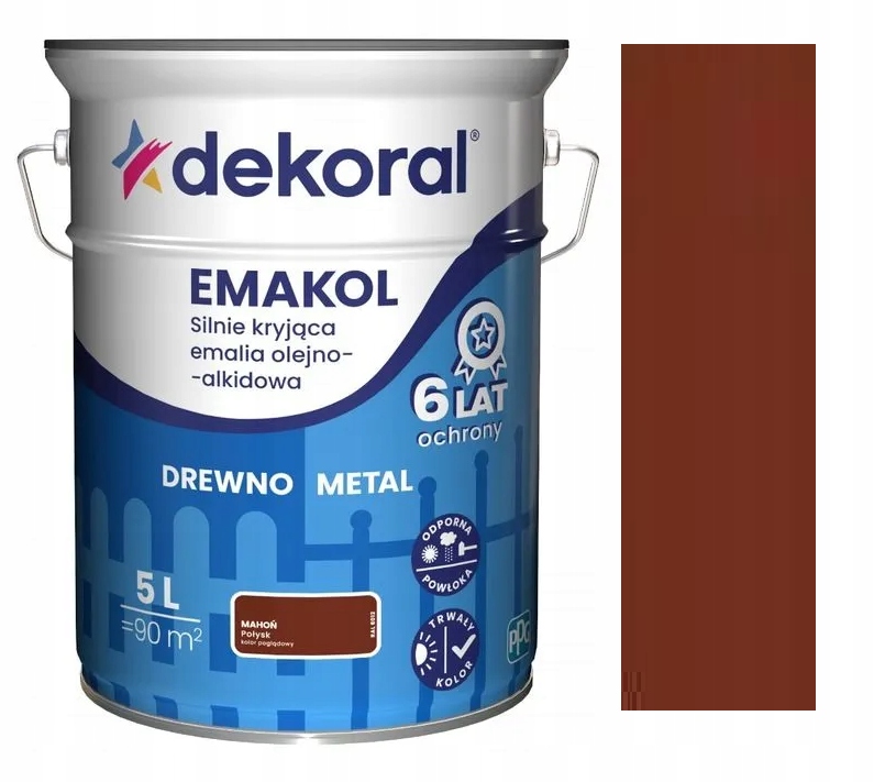 Dekoral Emakol Strong Emalia Drewna Metal Mahoń 5L