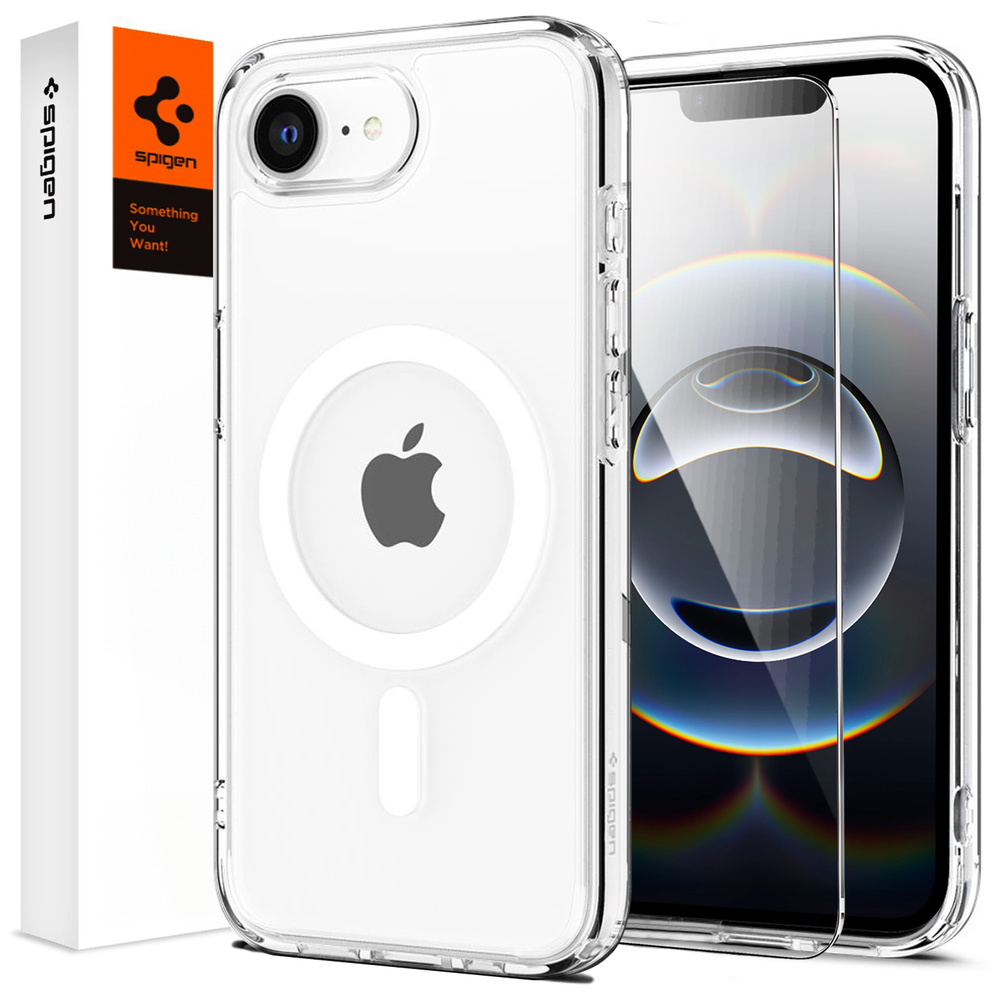 Pouzdro Spigen Ultra Hybrid MagSafe pro iPhone 17e 16e, Kryt sklo