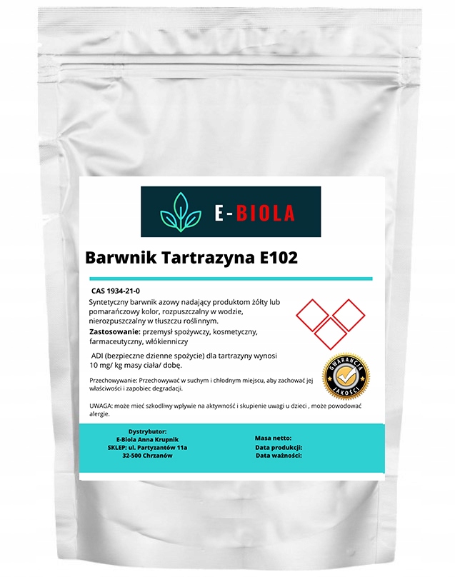 Barvivo Tartrazin E102 potravinářské, cukrářské 1KG