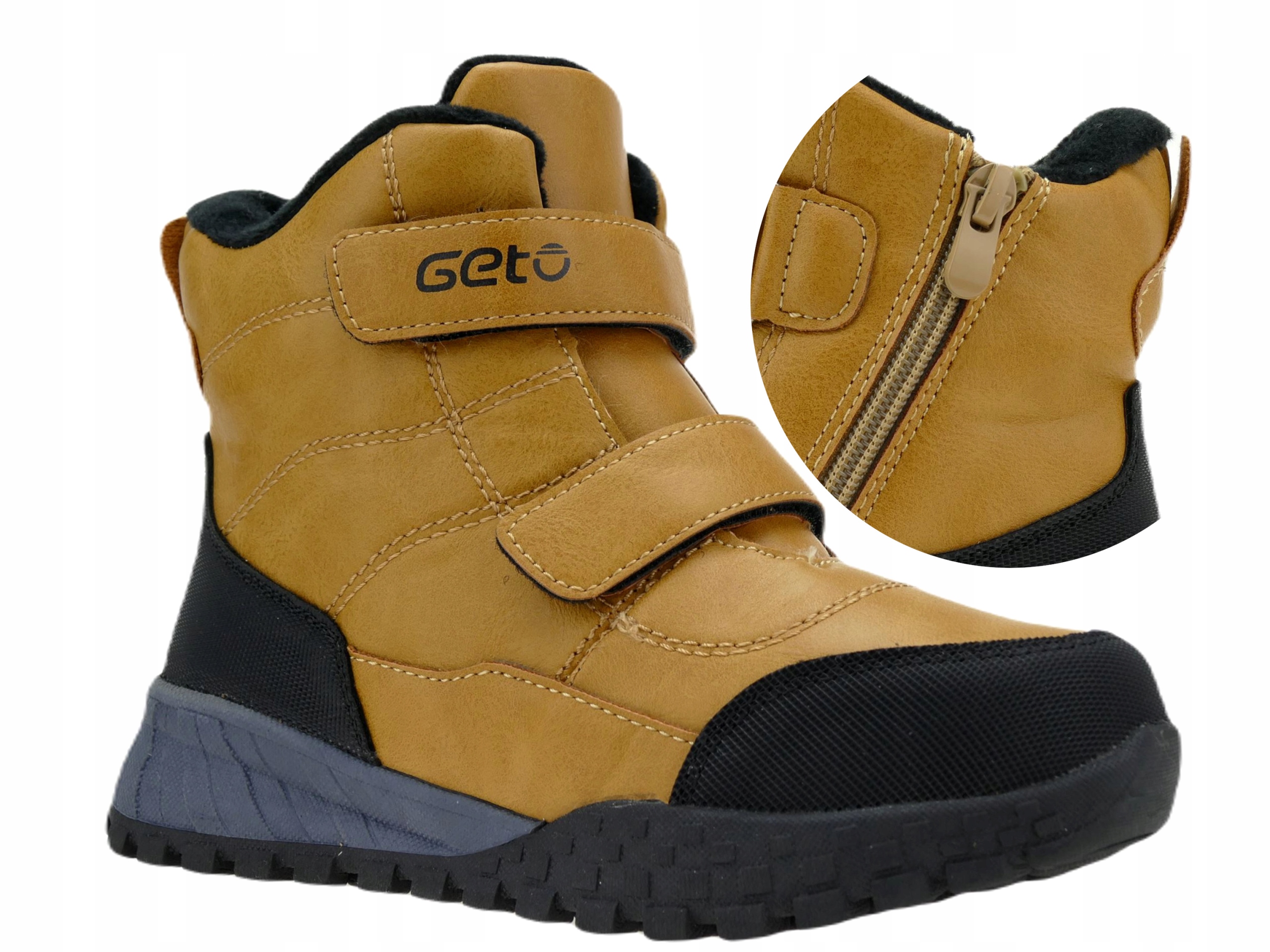 BUTY ZIMOWE CHŁOPIĘCE OCIEPLANE ŚNIEGOWCE RZEPY 34