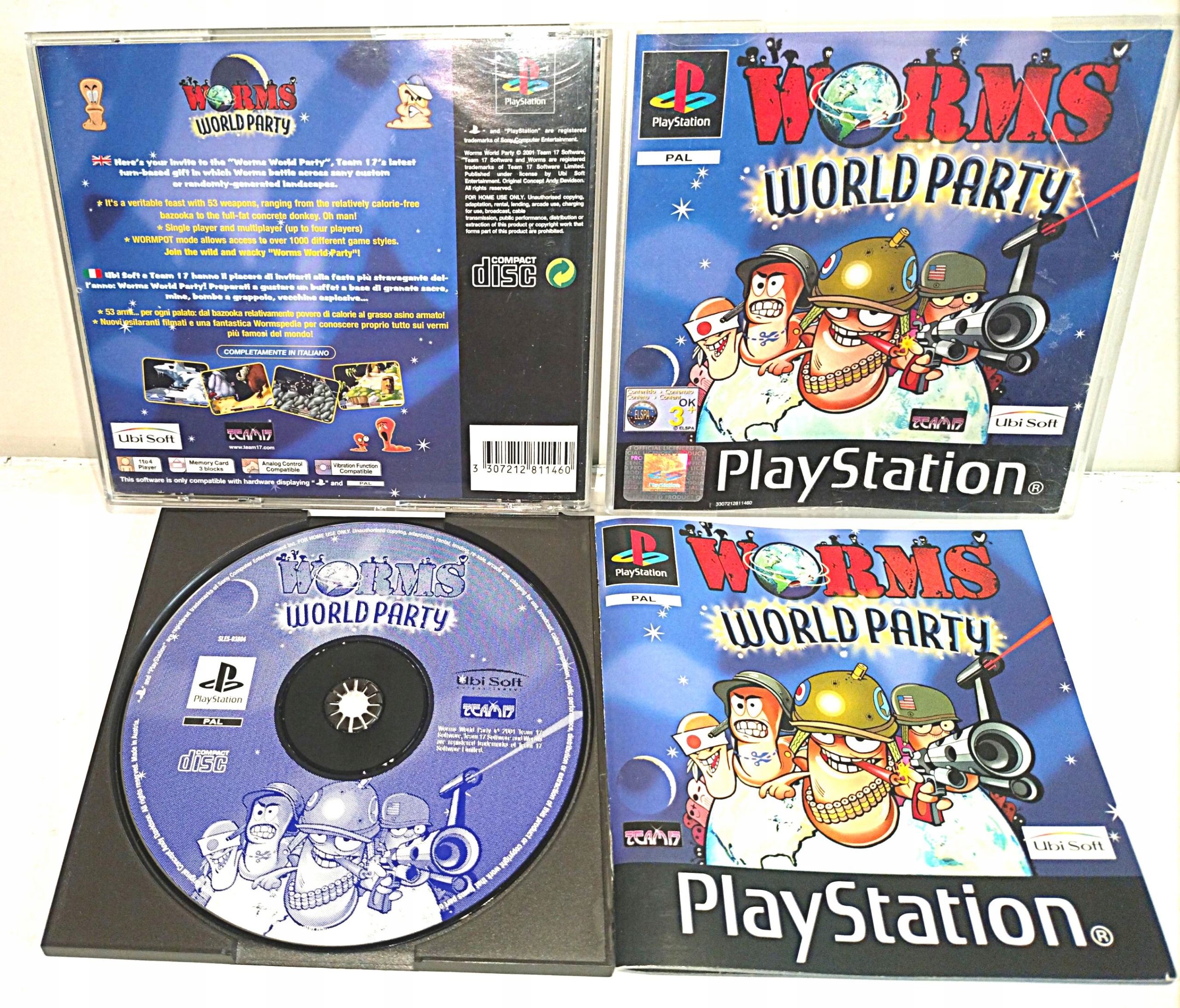 WORMS WORLD PARTY Sony PlayStation (PSX) 3XA