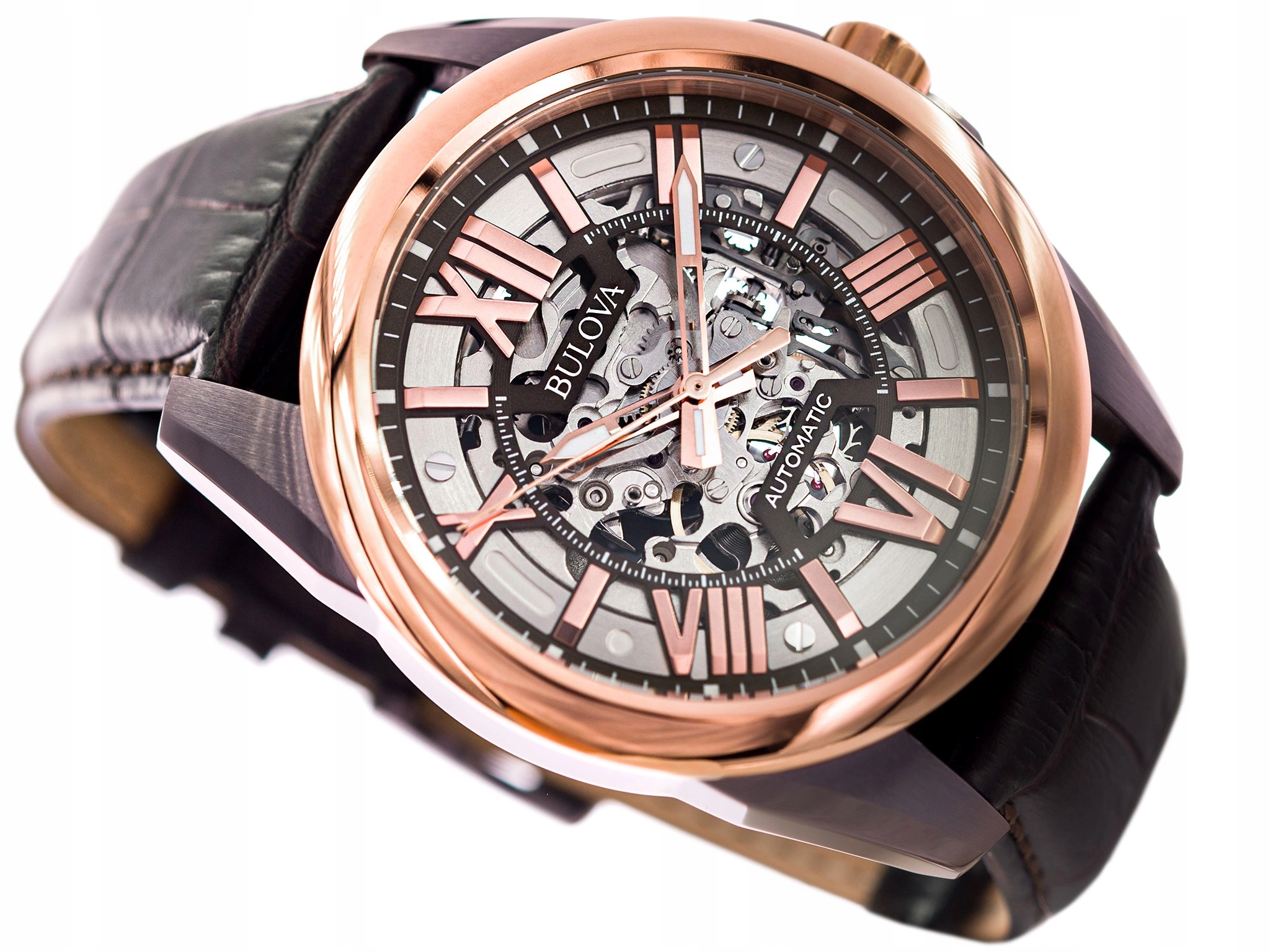 Pánské Hodinky Bulova 98A165 Automat Skeleton 100 M
