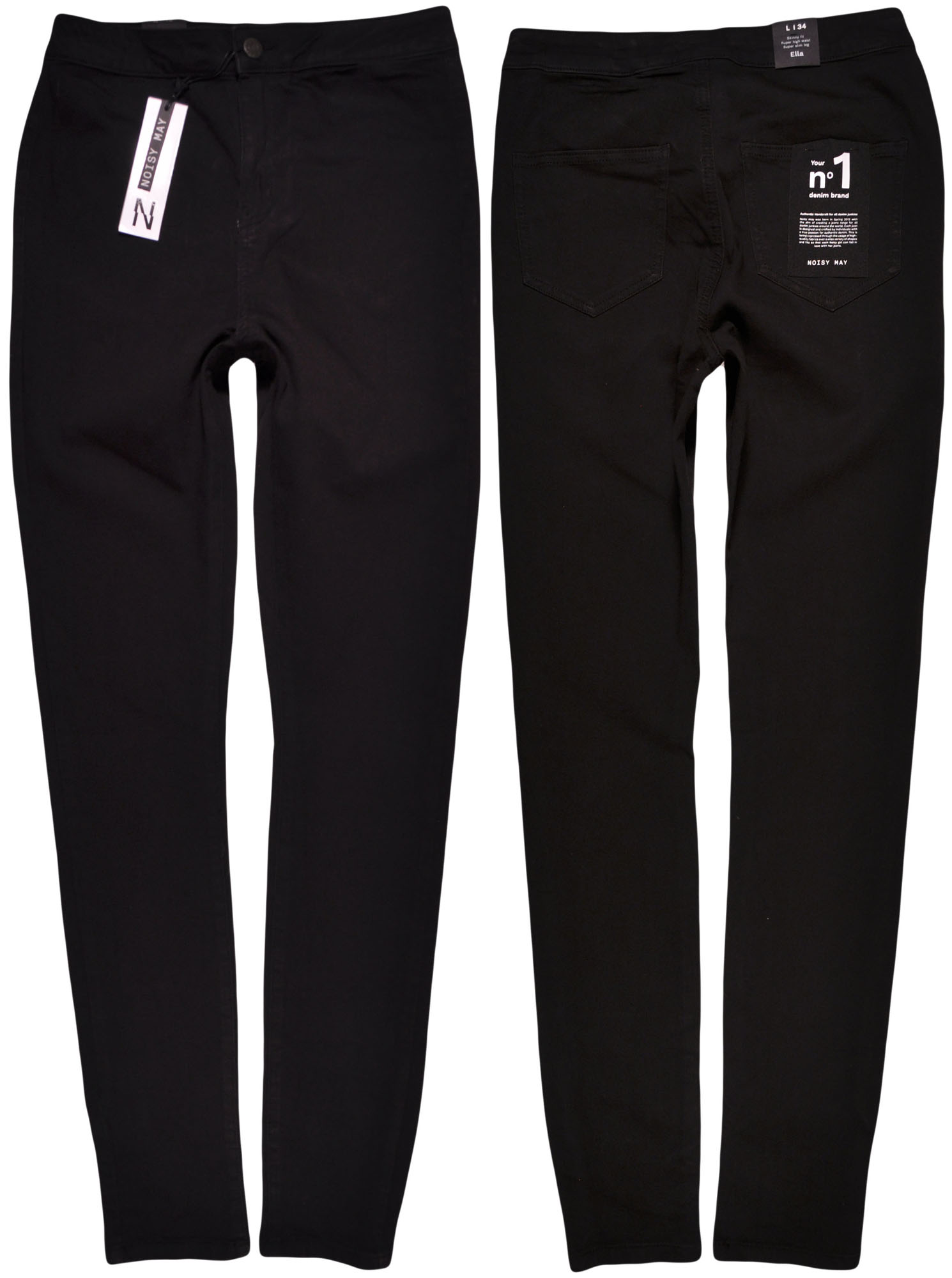 Noisy May kalhoty Hisgh Waist black Skinny jeans Ella W28 L34