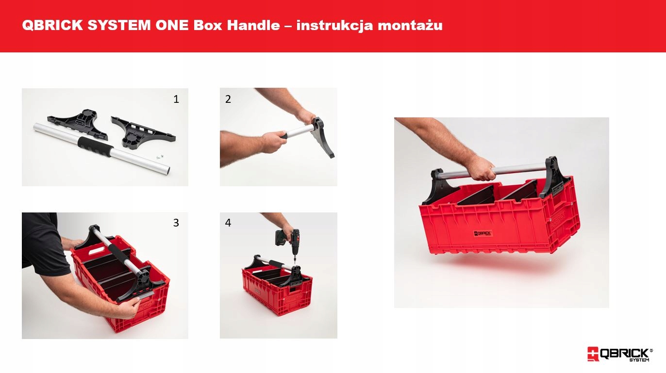 UCHWYT, RĄCZKA DO SKRZYNKI, KOSZA QBRICK SYSTEM ONE BOX HANDLE # Marka Qbrick system