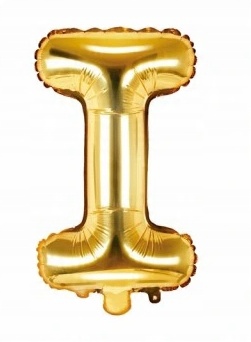 

Balon foliowy Litera "I" 35cm, złoty