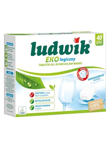Levně 2x Ludwik Tablety do myčky All In One Ekologické Krystalický Lesk40