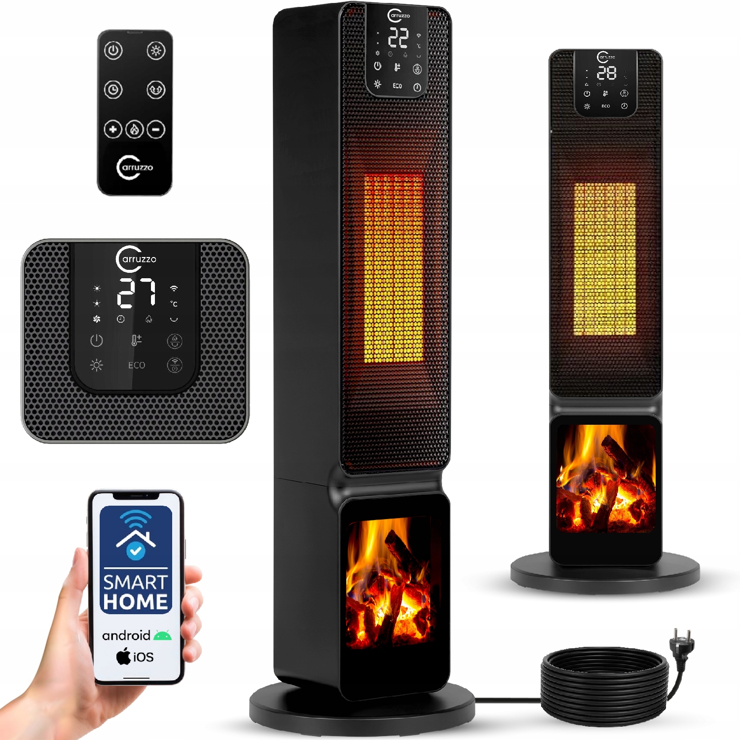 Grzejnik Elektryczny Kominek Farelka domowy łazienkowy Wifi z Termostatem