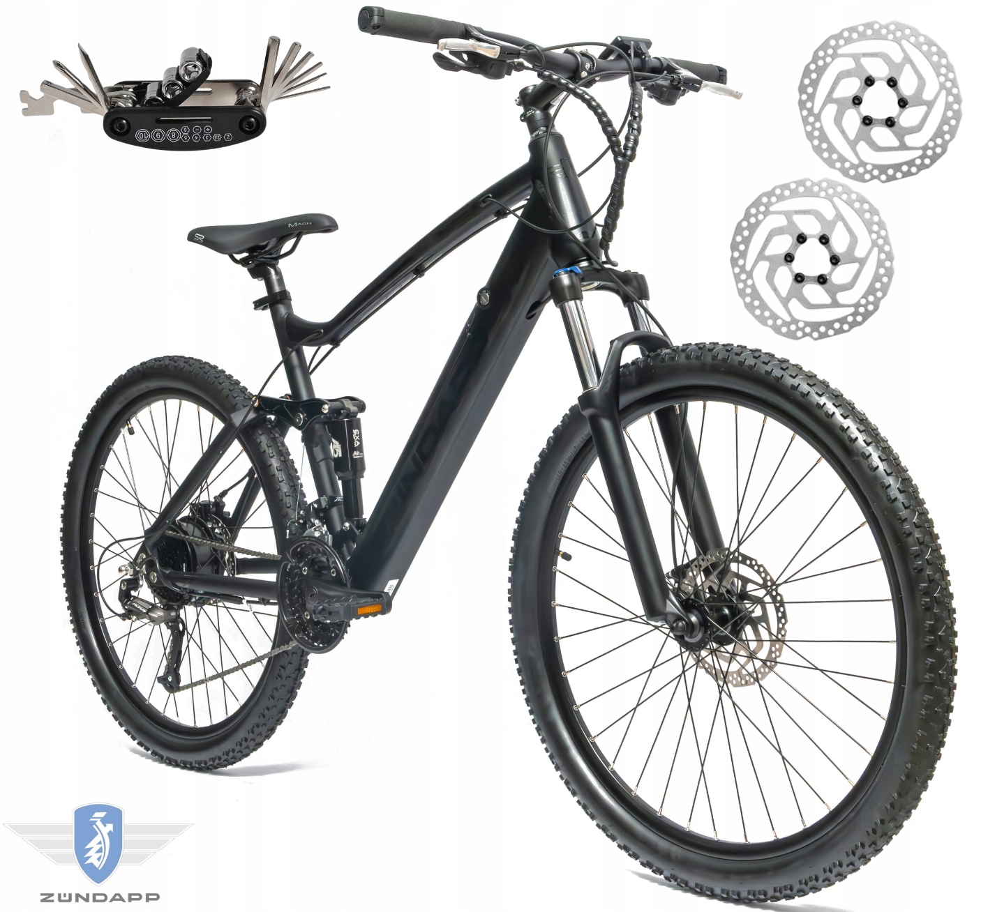 Rower Elektryczny Męski Górski 27,5" Shimano Tarcze 250 W LCD Mtb Rapidfire