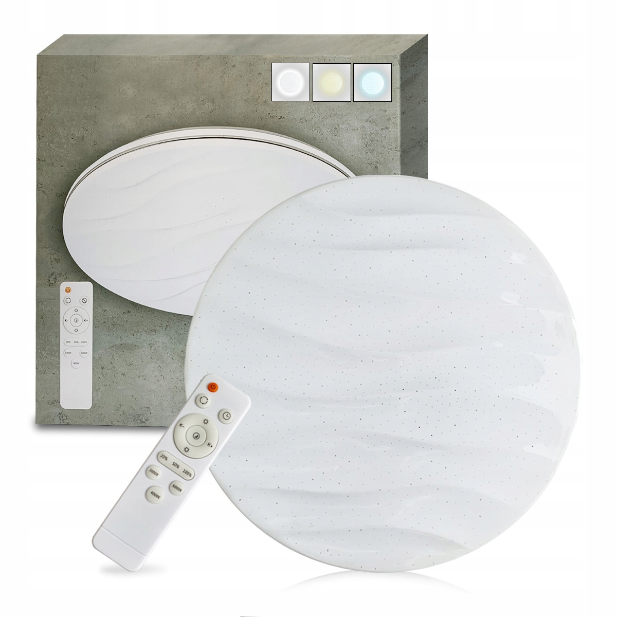 

Plafon Led z Pilotem ze Ściemniaczem Sufitowy 48W