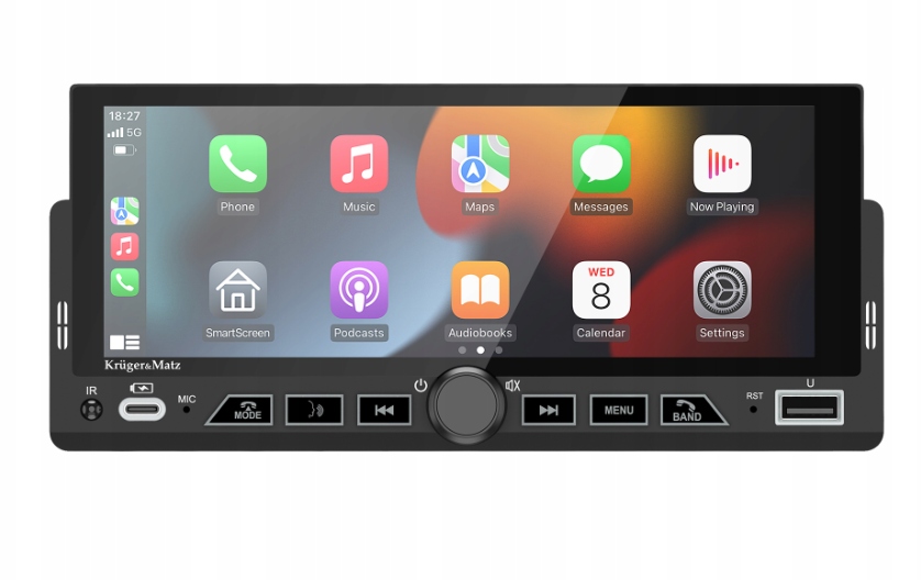 Autorádio CarPlay/AndroidAuto 6,9 Usb 1DIN dálkové ovládání