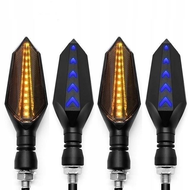 Kierunkowskazy Led Do Motocykla Skutera Quada Motoru Dynamiczne 4X Czarne