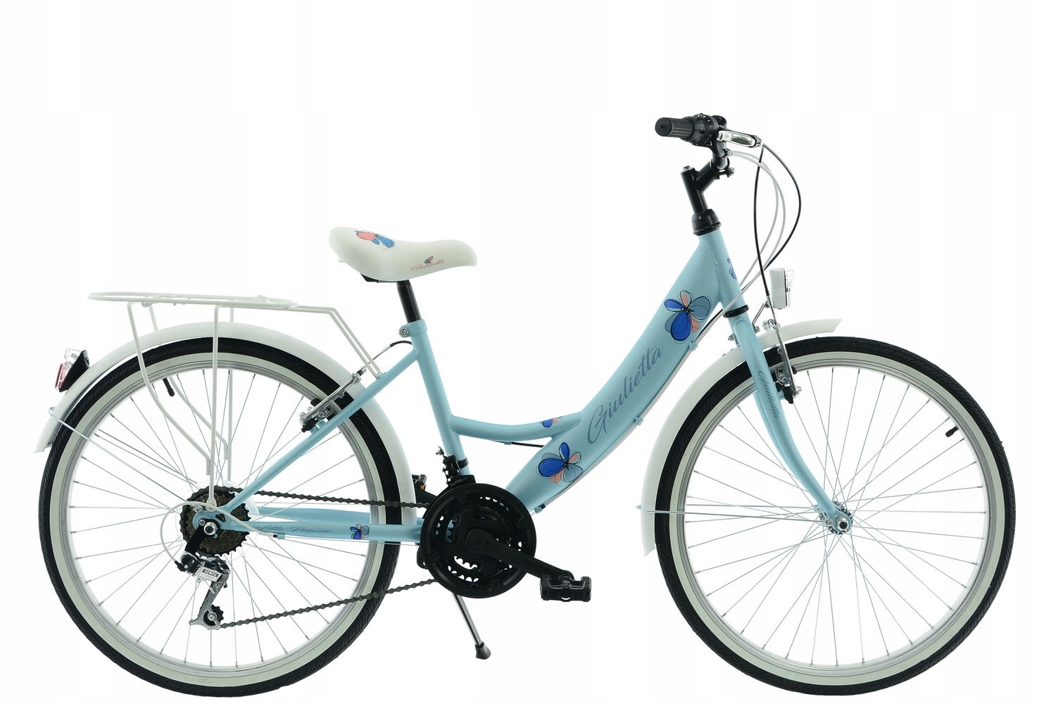 Rower 24 Kands Laguna Giulietta błękitno-biały mat R14 wzrost 130-150 cm