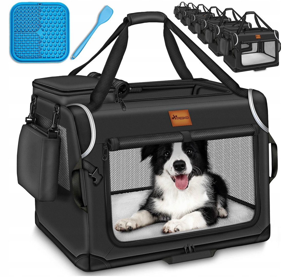 Levně Skládací Přepravka pro zvířata Velikost S Černá 50×34×34 cm