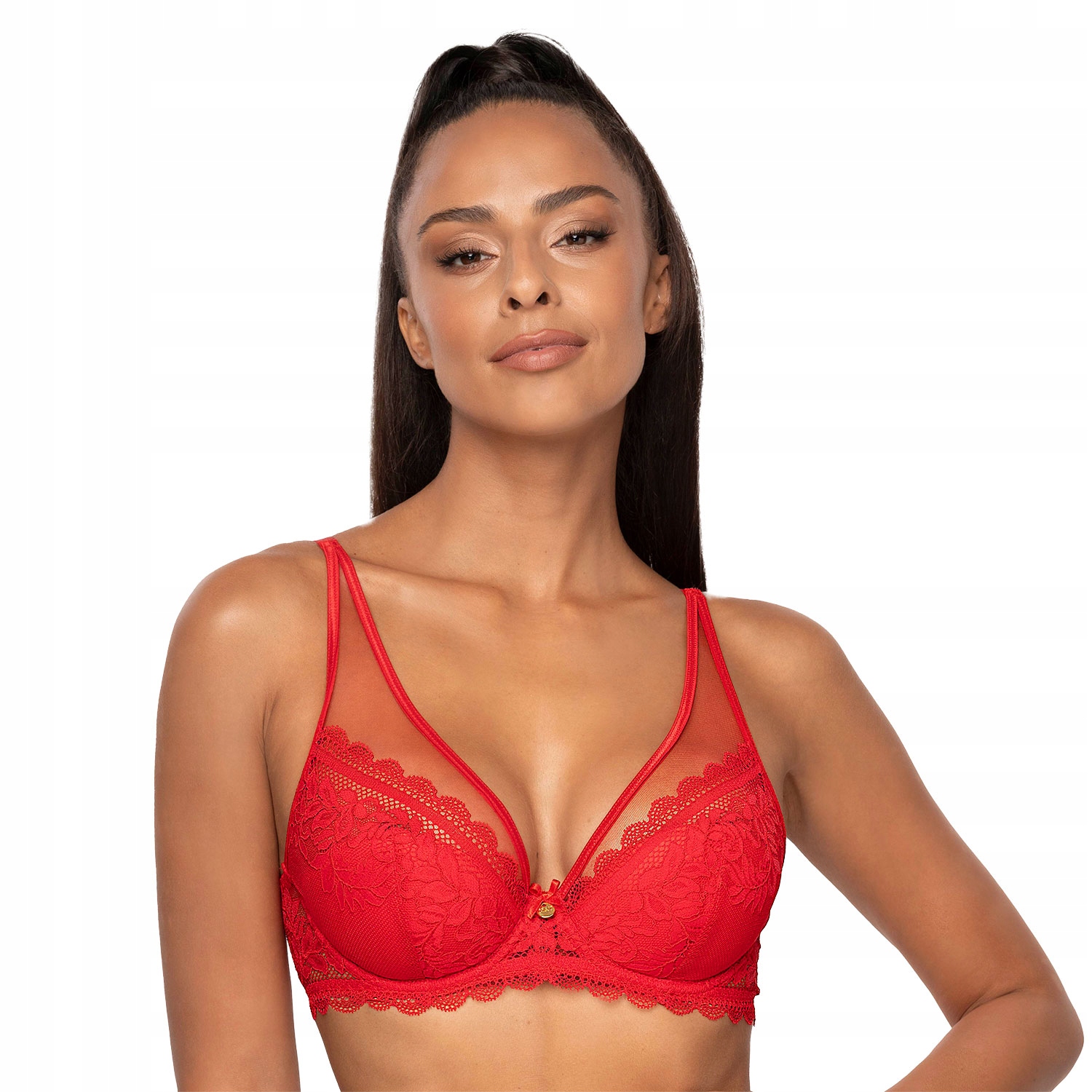 Mat 0198/11 Estelle červená krajková podprsenka Push-up 70C