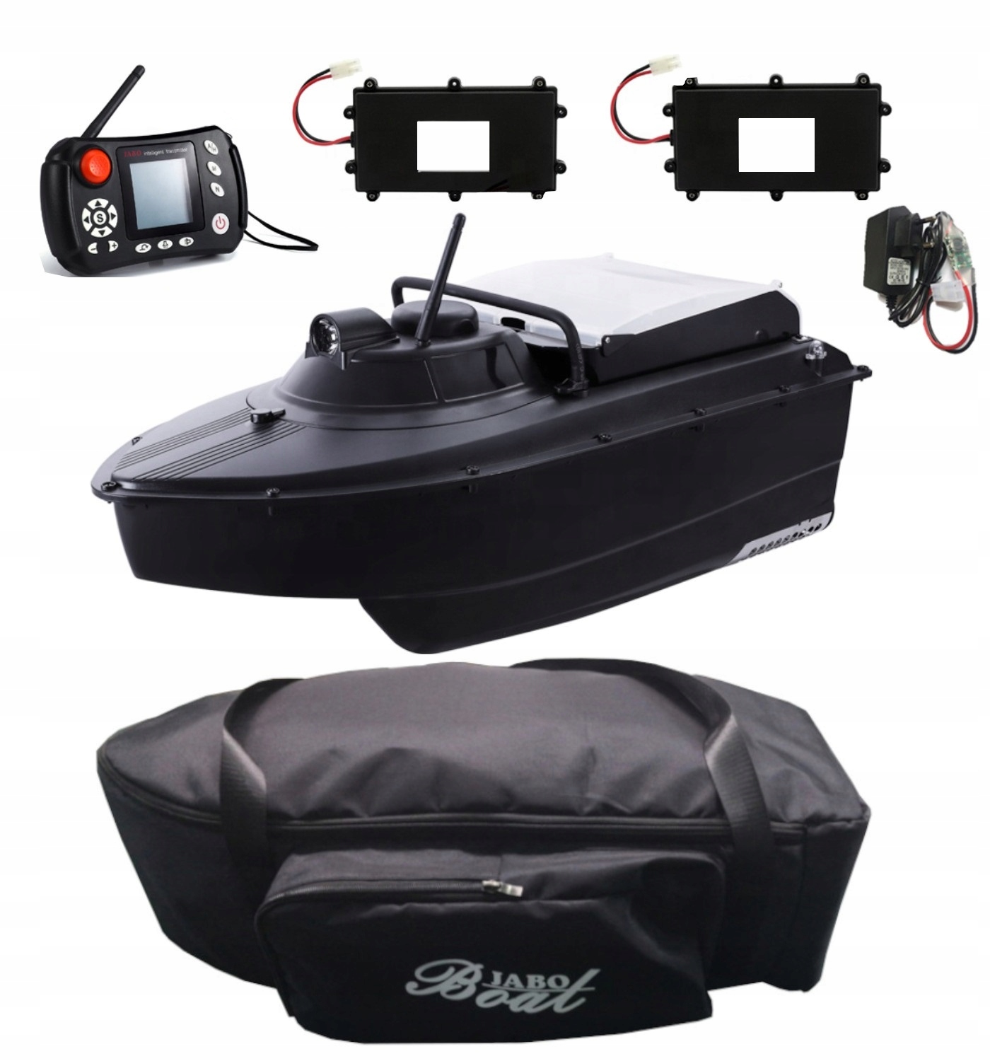 Łódka Zanętowa JABO-2CG Echosnoda 10AH 10AH +torba