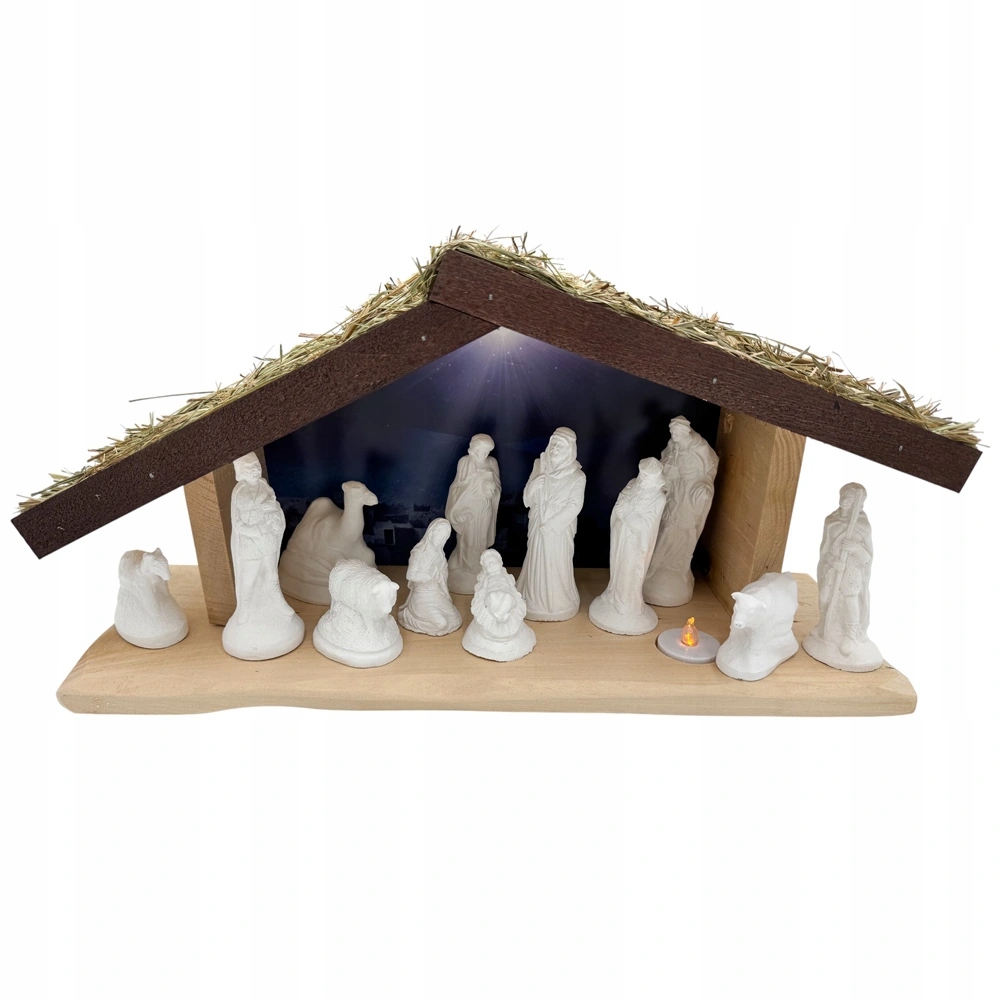 Dřevěný Vánoční Betlém Figurky 12 CM