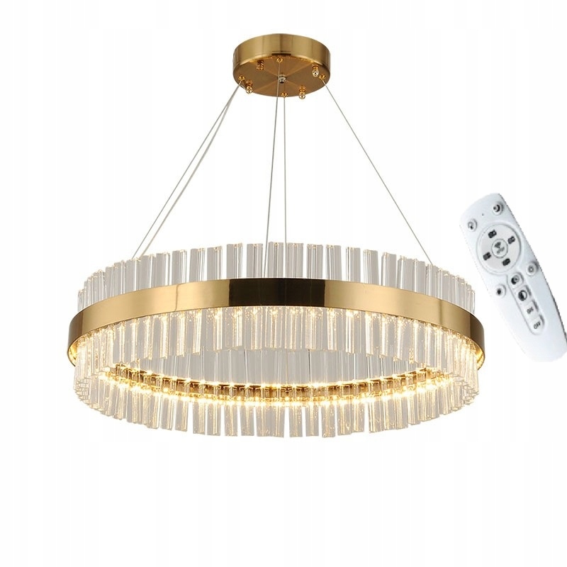 Stropní Led lampa kulatá křišťál 60 cm Dálkový Ovladač Lustr variabilní světlo