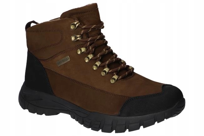 American CY123 Zateplené Trekové Boty Zimní Kožené Pánské C 42