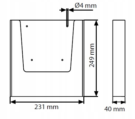 Wieszana kieszeń podajnik na ulotki A4 Marka inny